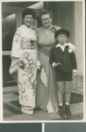 Beth Bixler with Two members of the Tokyo Central Church of Christ, Tokyo, Japan, 1960