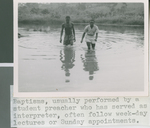 A Student Preacher and New Christian Exit the Water after a Baptism, Nigeria, 1960