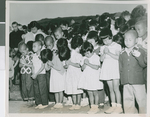 Children at the Yonabaru Orphanage Bow their Heads in Prayer, Yonabaru, Japan, 1953