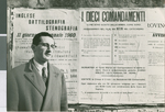 Gian Luigi Giudici in Front of the Ten Commandments, Civitavecchia, Italy, 1960