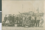 Students from Ibaraki Christian College in Front of Fishing Boats, Ibaraki, Japan, ca.1948-1952