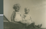 Ramona Jean and Logan Lee Fox, Children of Logan Fox, on a Car, Ibaraki, Japan, ca.1948-1952