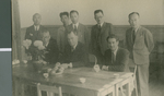 E. W. McMillan, Logan Fox, and Takeshi Yamazaki with Community Leaders, Ibaraki, Japan, ca.1948-1952