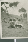 Students Eating Lunch on a Hillside, Ibaraki, Japan, ca.1948-1952
