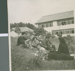 Students from Ibaraki Christian College Relaxing after Lunch, Ibaraki, Japan, ca.1948-1952