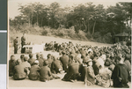 E. W. McMillan Praying at the Opening Ceremony of Ibaraki Christian College, Ibaraki, Japan, 1949