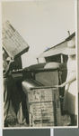 Orville Brittell Unloads Boxes of Supplies Received from Churches of Christ in America, Kalomo, Zambia, ca.1941-1959