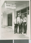 Ray Bynum, Norman Fox, and Otis Hanby Stand in Front of Church Offices, Costa Rica, 1968
