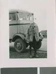 J. C. Moore Stands in Front of German Army Surplus Truck, Frankfurt, Germany, ca.1948-1952 by Katherine Patton