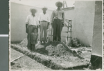Three Men and a Girl Digging a Foundation for the New Classroom at the Torreon Church of Christ, Torreon, Mexico, 1946