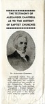 The Testimony of Alexander Campbell As To The History of Baptist Churches by Alexander Campbell