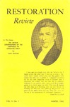 Restoration Review, Volume 2, Number 1 (1960) by Leroy Garrett, Louis Cochran, Richard E. Palmer, and Robert R. Meyers
