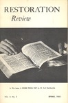 Restoration Review, Volume 2, Number 2 (1960) by W Carl Ketcherside, Leroy Garrett, Robert R. Meyers, and Clint Evans