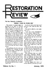Restoration Review, Volume 12, Number 1 (1970)