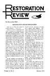 Restoration Review, Volume 13, Number 8 (1971)