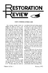 Restoration Review, Volume 14, Number 1 (1972)
