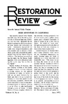 Restoration Review, Volume 14, Number 6 (1972)