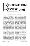 Restoration Review, Volume 14, Number 7 (1972)