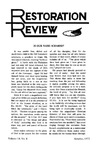 Restoration Review, Volume 14, Number 8 (1972)