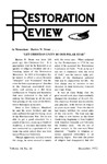 Restoration Review, Volume 14, Number 10 (1972)
