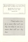 Restoration Review, Volume 20, Number 7 (1978)