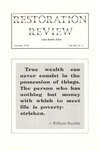 Restoration Review, Volume 20, Number 8 (1978)