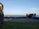 Shane's Castle South ramparts with Lough Neagh beyond by Carisse Mickey Berryhill